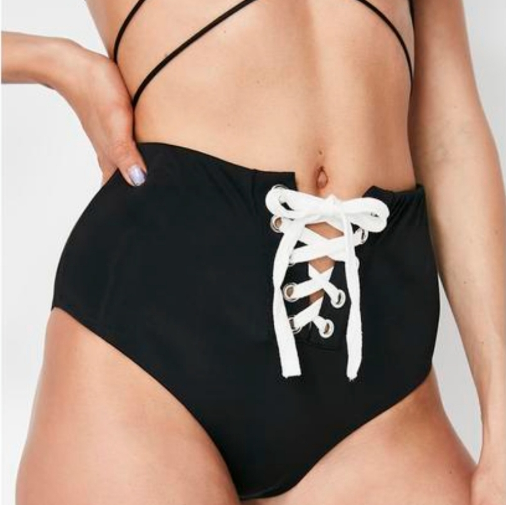 New Kiki Riki Black Hi-Waist Booty Shorts